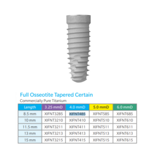 Implante Cónico Completo OsseoTite® Certain® XIFNT