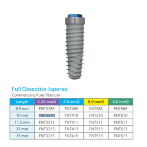 Implante Cónico Hexagonal Completo OsseoTite ® Ext FNT