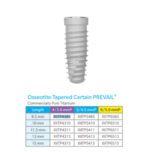 Implantes Completos Osseotite® Tapered Certain® Prevail XIITP